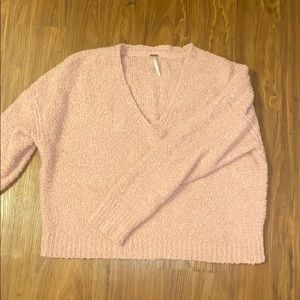 Free People Pink Crop Sweater NWOT